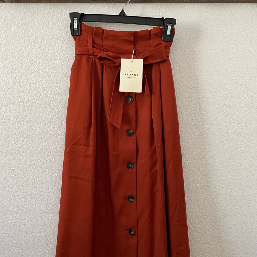 NEW Sezane Zia Skirt in Terracotta, size US 2, FR 34